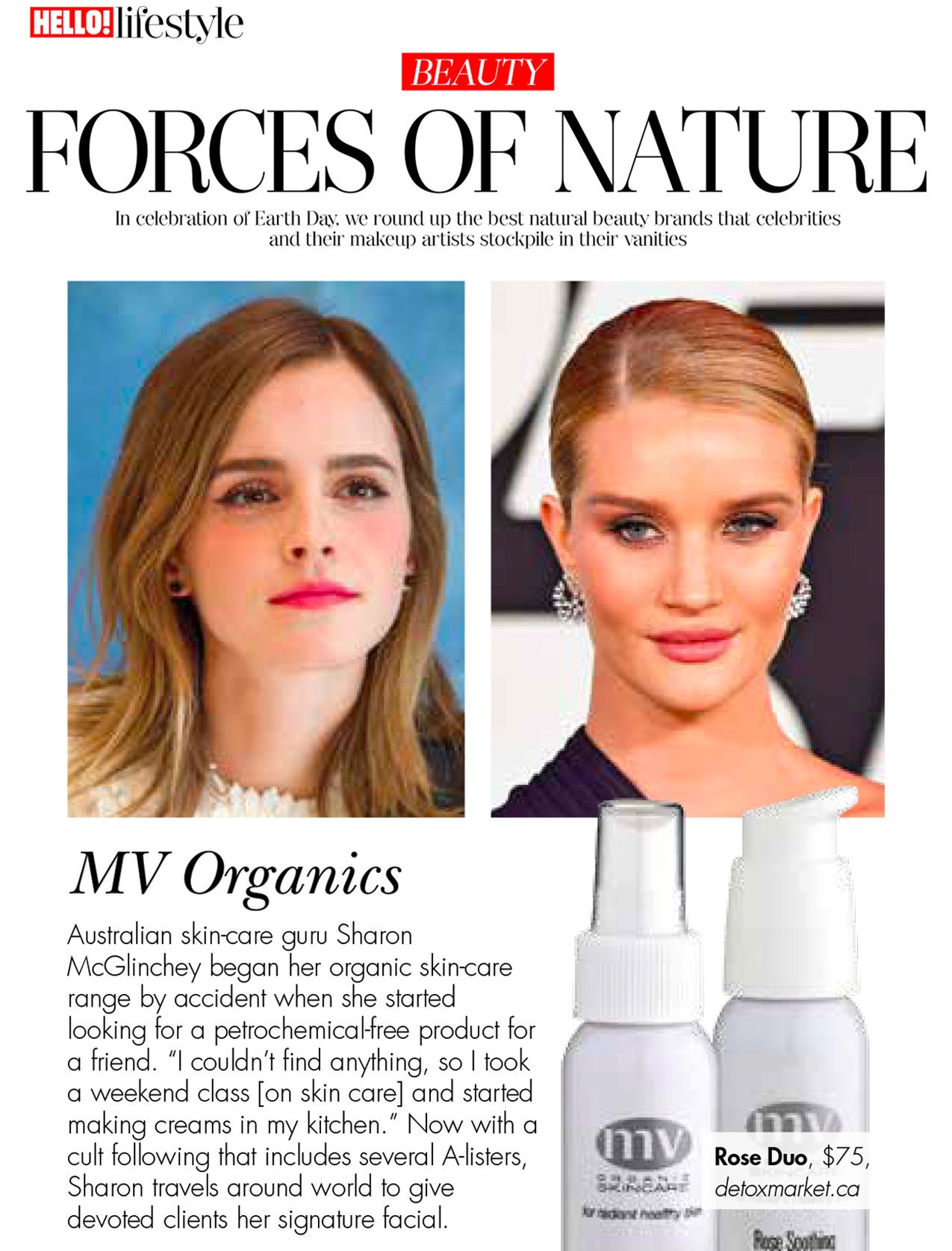 MV Organic Skincare seen in Hello Canada